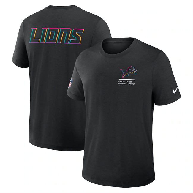 Men's Black Detroit Lions 2025 Crucial Catch Tri-Blend Dri-FIT T-Shirt